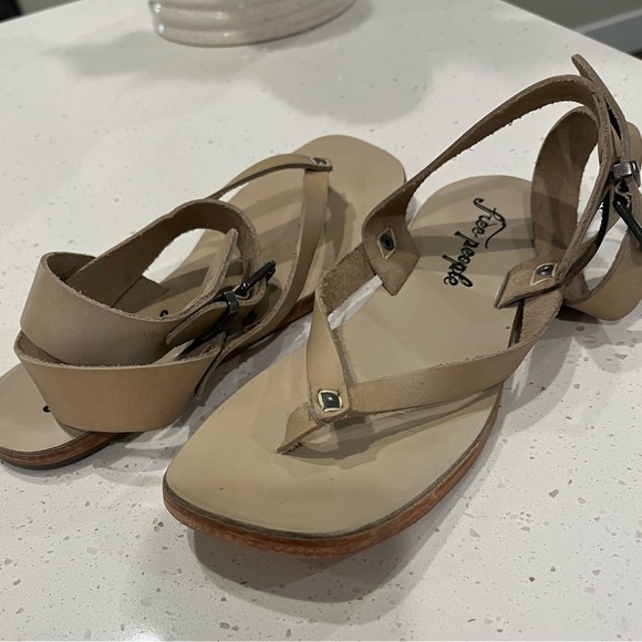 Free People Womens Tan Ankle Strap Leather Sandals Size 36 - Picture 3 of 8
